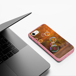 Чехол iPhone 7/8 матовый Мыльные пузыри, цвет: 3D-баблгам — фото 2