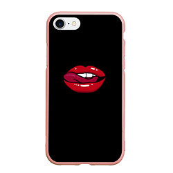 Чехол iPhone 7/8 матовый Губы, цвет: 3D-светло-розовый
