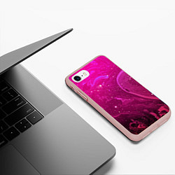 Чехол iPhone 7/8 матовый РОЗОВЫЙ КОСМОС, цвет: 3D-светло-розовый — фото 2