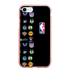 Чехол iPhone 7/8 матовый NBA Team Logos 2