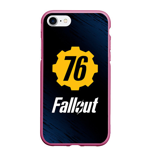 Чехол iPhone 7/8 матовый FALLOUT76 / 3D-Малиновый – фото 1