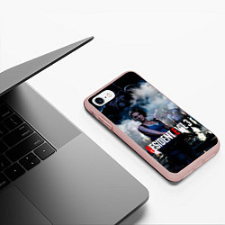 Чехол iPhone 7/8 матовый RESIDENT EVIL 3, цвет: 3D-светло-розовый — фото 2