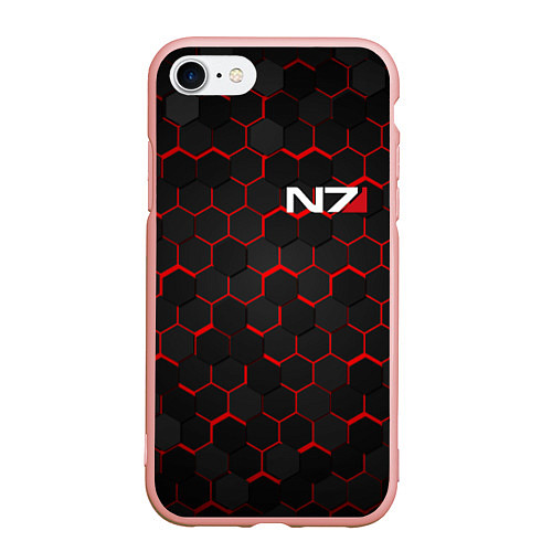 Чехол iPhone 7/8 матовый MASS EFFECT N7 / 3D-Светло-розовый – фото 1