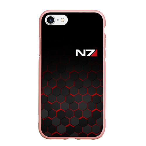 Чехол iPhone 7/8 матовый MASS EFFECT N7 / 3D-Светло-розовый – фото 1