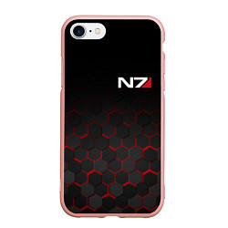 Чехол iPhone 7/8 матовый MASS EFFECT N7, цвет: 3D-светло-розовый