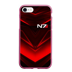 Чехол iPhone 7/8 матовый MASS EFFECT N7, цвет: 3D-малиновый