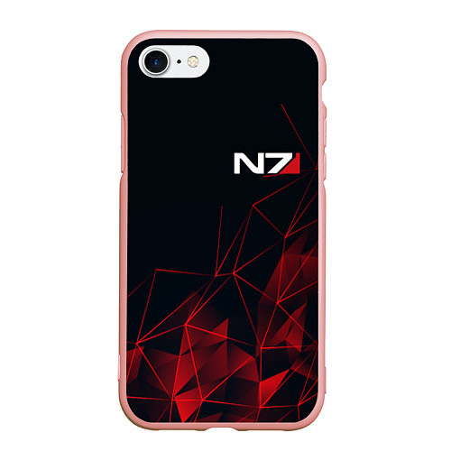 Чехол iPhone 7/8 матовый MASS EFFECT N7 / 3D-Светло-розовый – фото 1