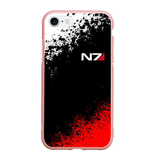 Чехол iPhone 7/8 матовый MASS EFFECT N7 / 3D-Светло-розовый – фото 1