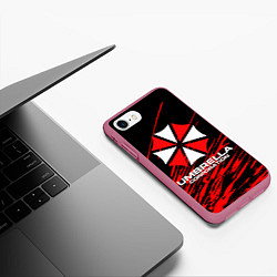 Чехол iPhone 7/8 матовый Umbrella Corporation, цвет: 3D-малиновый — фото 2