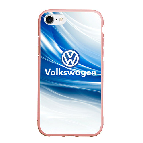 Чехол iPhone 7/8 матовый Volkswagen / 3D-Светло-розовый – фото 1