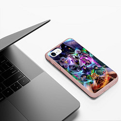 Чехол iPhone 7/8 матовый KIMETSU NO YAIBA, цвет: 3D-светло-розовый — фото 2