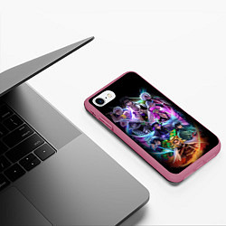 Чехол iPhone 7/8 матовый KIMETSU NO YAIBA, цвет: 3D-малиновый — фото 2