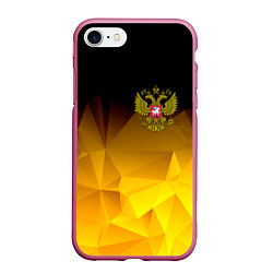Чехол iPhone 7/8 матовый РОССИЯ, цвет: 3D-малиновый