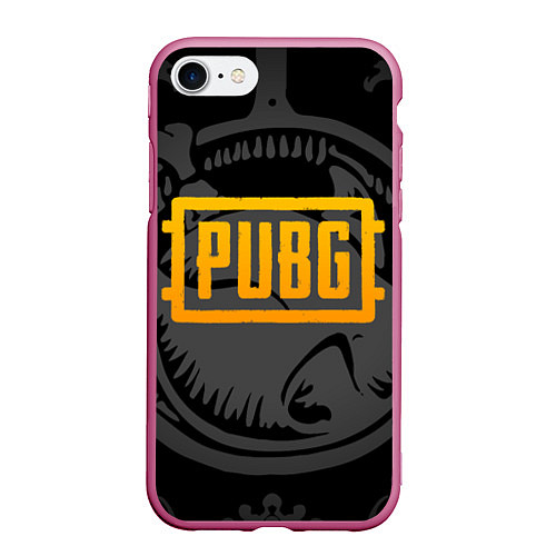 Чехол iPhone 7/8 матовый PUBG / 3D-Малиновый – фото 1