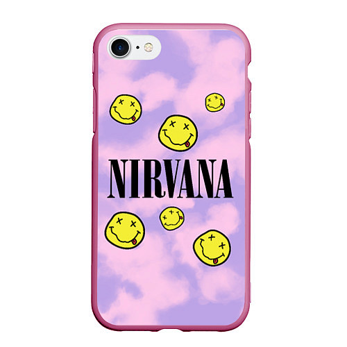 Чехол iPhone 7/8 матовый NIRVANA / 3D-Малиновый – фото 1