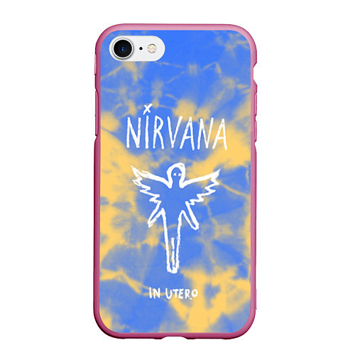 Чехол iPhone 7/8 матовый NIRVANA / 3D-Малиновый – фото 1