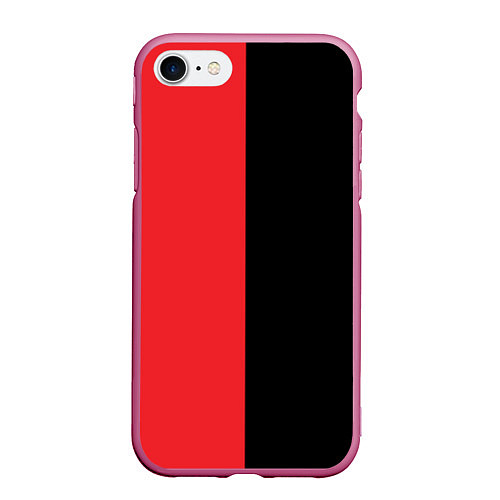 Чехол iPhone 7/8 матовый BLACK RED / 3D-Малиновый – фото 1