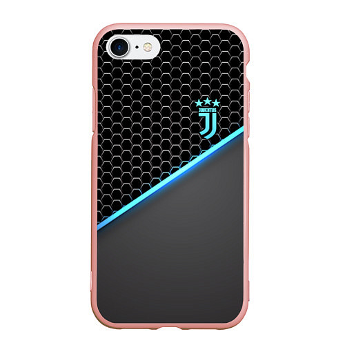 Чехол iPhone 7/8 матовый Juventus F C / 3D-Светло-розовый – фото 1