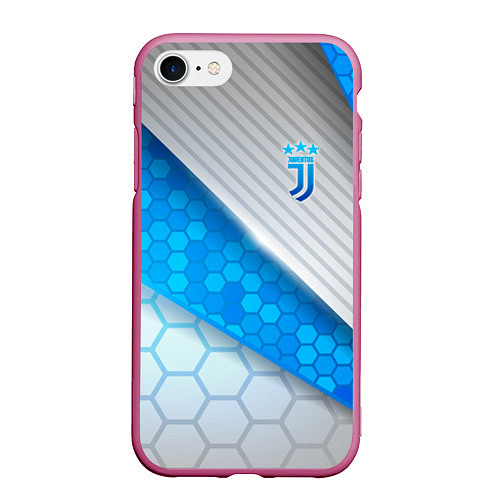 Чехол iPhone 7/8 матовый Juventus F C / 3D-Малиновый – фото 1