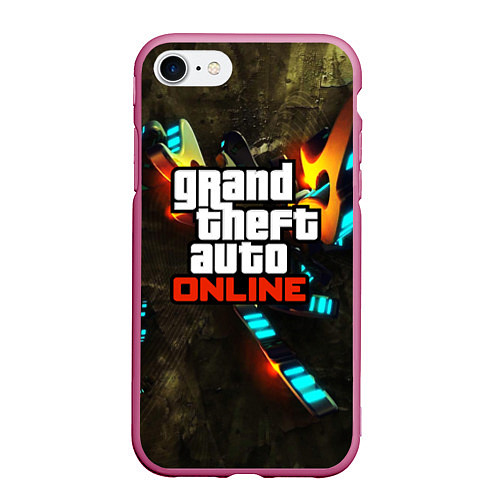 Чехол iPhone 7/8 матовый GTA:Online / 3D-Малиновый – фото 1