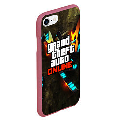 Чехол iPhone 7/8 матовый GTA:Online, цвет: 3D-малиновый — фото 2