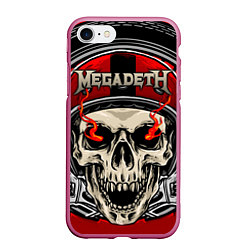 Чехол iPhone 7/8 матовый Megadeth, цвет: 3D-малиновый