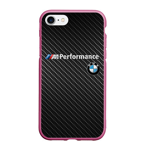 Чехол iPhone 7/8 матовый BMW CARBON / 3D-Малиновый – фото 1