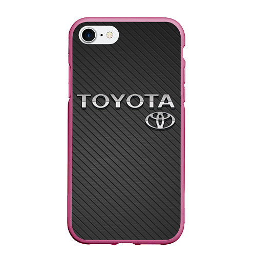 Чехол iPhone 7/8 матовый Toyota Carbon / 3D-Малиновый – фото 1