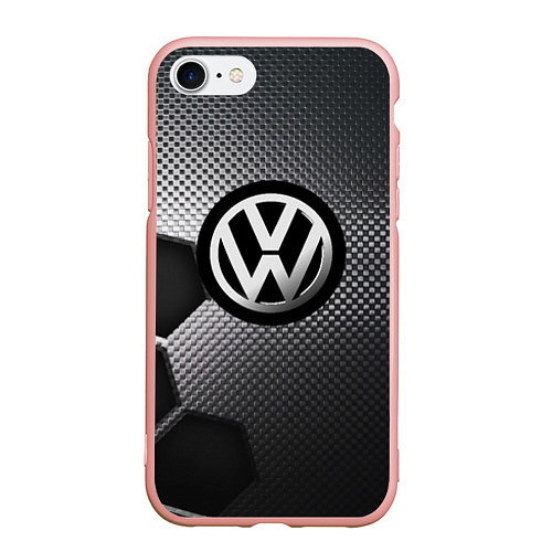 Чехол iPhone 7/8 матовый VOLKSWAGEN / 3D-Светло-розовый – фото 1