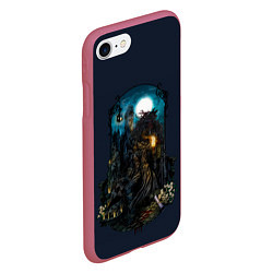Чехол iPhone 7/8 матовый Bloodborne, цвет: 3D-малиновый — фото 2