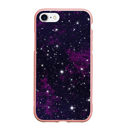 Чехол iPhone 7/8 матовый Космос, цвет: 3D-светло-розовый