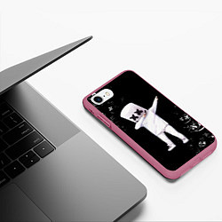 Чехол iPhone 7/8 матовый Marshmello, цвет: 3D-малиновый — фото 2