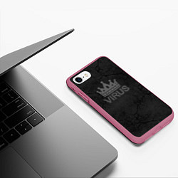 Чехол iPhone 7/8 матовый КоронаВирус, цвет: 3D-малиновый — фото 2