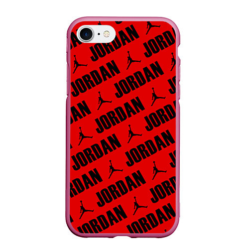 Чехол iPhone 7/8 матовый MICHAEL JORDAN AIR / 3D-Малиновый – фото 1