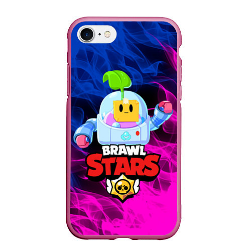 Чехол iPhone 7/8 матовый BRAWL STARS SPROUT / 3D-Малиновый – фото 1