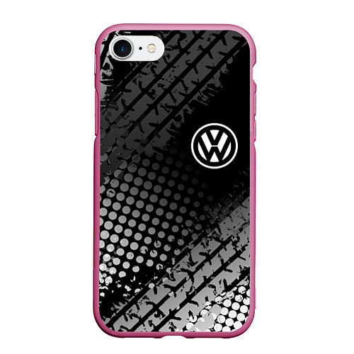 Чехол iPhone 7/8 матовый Volkswagen / 3D-Малиновый – фото 1