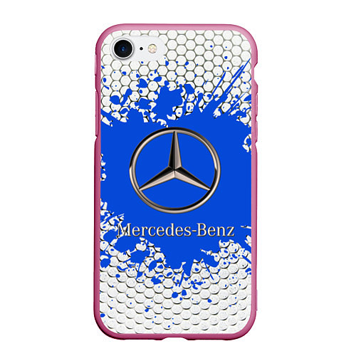 Чехол iPhone 7/8 матовый Mercedes / 3D-Малиновый – фото 1