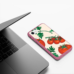 Чехол iPhone 7/8 матовый Летние овощи, цвет: 3D-малиновый — фото 2