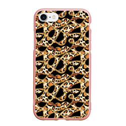 Чехол iPhone 7/8 матовый Versace Леопардовая текстура, цвет: 3D-светло-розовый