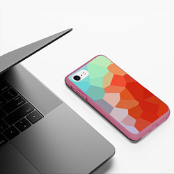 Чехол iPhone 7/8 матовый Пикси кристаллы, цвет: 3D-малиновый — фото 2