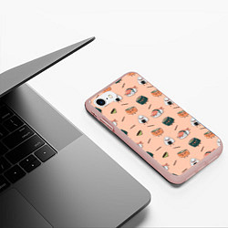 Чехол iPhone 7/8 матовый Суши, цвет: 3D-светло-розовый — фото 2