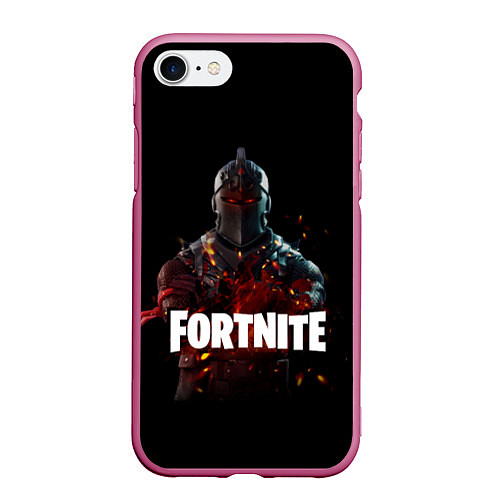 Чехол iPhone 7/8 матовый Fortnite Black Knight / 3D-Малиновый – фото 1