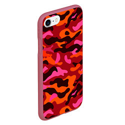 Чехол iPhone 7/8 матовый CAMOUFLAGE RED, цвет: 3D-малиновый — фото 2