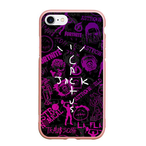 Чехол iPhone 7/8 матовый TRAVIS SCOTT CACTUS JACK / 3D-Светло-розовый – фото 1