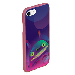 Чехол iPhone 7/8 матовый Тоторо, цвет: 3D-малиновый — фото 2