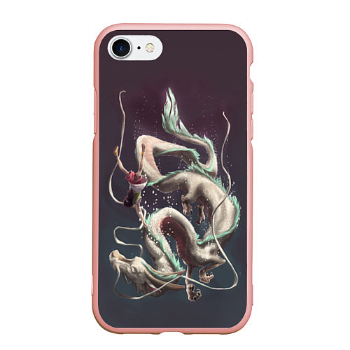 Чехол iPhone 7/8 матовый Унесённые призраками / 3D-Светло-розовый – фото 1