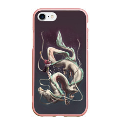 Чехол iPhone 7/8 матовый Унесённые призраками, цвет: 3D-светло-розовый