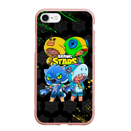 Чехол iPhone 7/8 матовый Brawl Stars Leon Quattro / 3D-Светло-розовый – фото 1