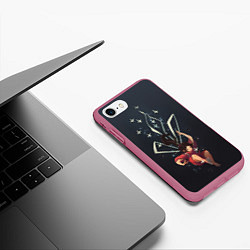 Чехол iPhone 7/8 матовый Унесённые призраками, цвет: 3D-малиновый — фото 2