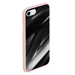 Чехол iPhone 7/8 матовый GEOMETRY STRIPES BLACK & WHITE, цвет: 3D-светло-розовый — фото 2